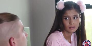 Brother fills stepsister's tight pussy with cum
