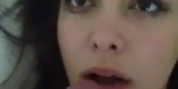 White girl takes cock to the face and gets nutted on