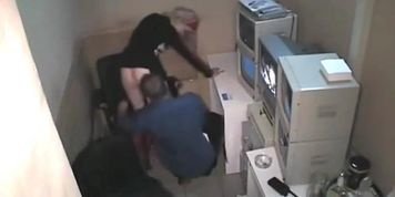 Security Guy fucks on security cam