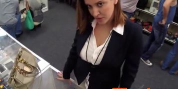 Beautiful pawning beauty tugs and sucks dick