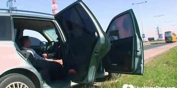 Stopping the car and ramming a gorgeous chick