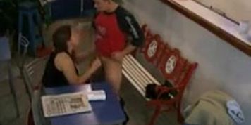 amateur with nice boobs caught on security cam