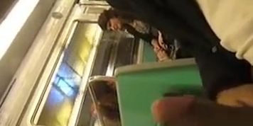 Jacking off my cock on the train