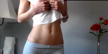 skinny girl with ABS