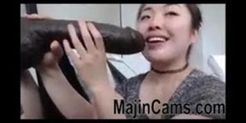 Chubby Asian Gagging on Webcam
