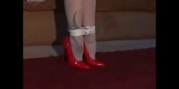 Jewell Red Top and Black Skirt