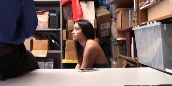 Teen shoplifter ass fucked by a corrupt security guard