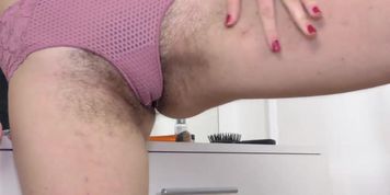 We Are Hairy - Candy Red masturbates after a makeup session
