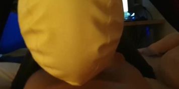 My first time sucking cock as a Rubber Gimp