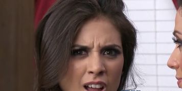 Room service babes banged in CFNM threeway