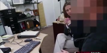 Beautiful business woman gets the sexed with money ends up blackmailed by the owner into having sex