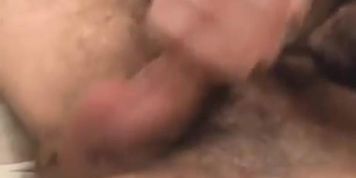 Hairy bear pounding his cub