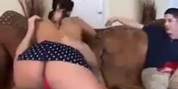 stunning horny, busty married woman enjoys steamy threesome as she fucks her husband's huge hard dick & the random stran