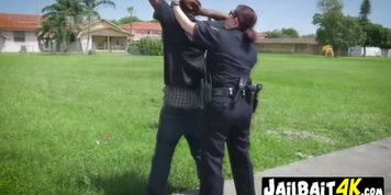 Young black dude gets arrested and sucked deep