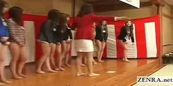 Subtitled bottomless Japanese embarrassing group game