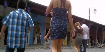 I'm following a sexy girl with one naughty purpose in this voyeur video (That Black)