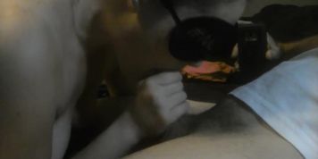 Swallowing neighbors cum while hubby is at work!
