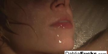 Sexy Blonde Teen Dahlia Sky's naughty shower fun!!