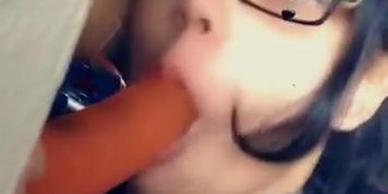 Gagging on my dildo