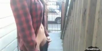Nude in public front yard flashing neighbors o ...
