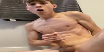 cute twink rides his dildo and blows a load