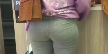 Candid Ass Spy On Philippines Teen In Grey Leggings 