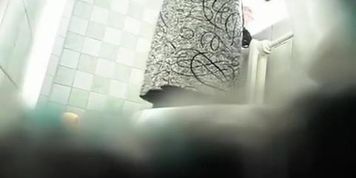 Mature woman spits and pees in toilet