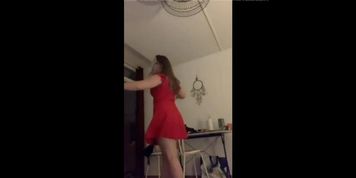 French girl dancing and flashing ass (Ewe Sweet)