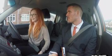 Ginger girl doggystyled in public during driving test (Ella Hughes, Gotta Love Lucky, Marc Rose)