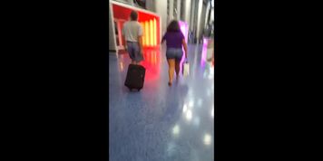 White BBW milf at airport 1