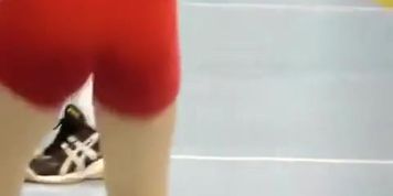 Athletic girls on the volleyball court
