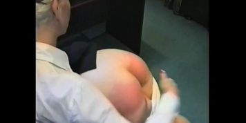 Mrs Brown spanks hot blondie at the office (Brad Armstrong)