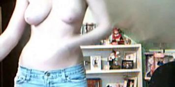 Amateur teen does quick strip for webcam - video 1