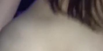 Chinese asian reverse cowgirl rides little white dick