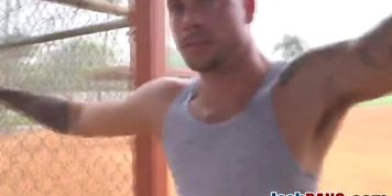 Muscular jock likes a firm cock deep inside his fine ass