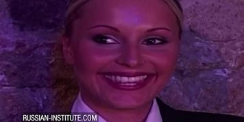 RUSSIAN INSTITUTE - Hardcore threesome with a hot blonde teen