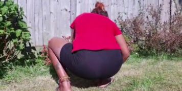 Tight Short Panty Voyeur Candid Anika Heart Ebony Bubble Butt Garden 