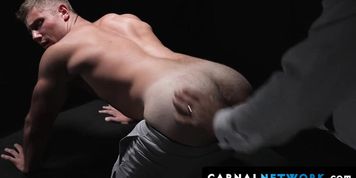 The blond boy Clayton Foster moaned loudly at his masters thrusts in and out of his hole