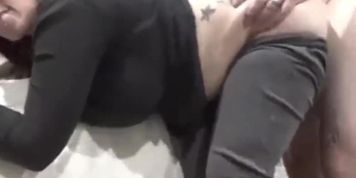 Chubby wife fucked with pants on