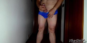 I try my Jockstrap. Which is better for me? - I cum on the camera