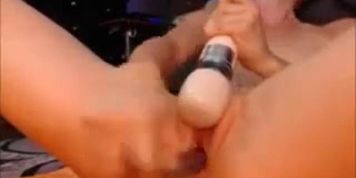 Horny brunette orgasm with sextoy