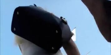 Stalker checks out her hot round tushy
