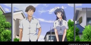 Pussy flashing Hentai school girl banged upskirt