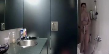Caught her fingering pussy in a shower
