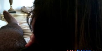 My mature bbw slut sucking and jerking my bbc - video 1