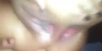 Her pussy juice makes her asshole slippery for fucking