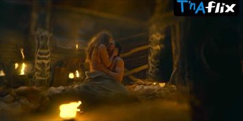 Jeanne Goursaud Breasts,  Underwear Scene  in Barbarians (Night time)