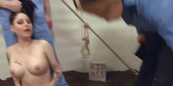 graceful BDSM anal action in gangbang