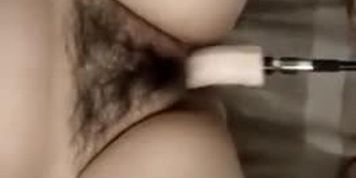 Slut test-drives the fucking machine under lockdown