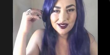 Beautiful blue haired girl smoking sexy corks